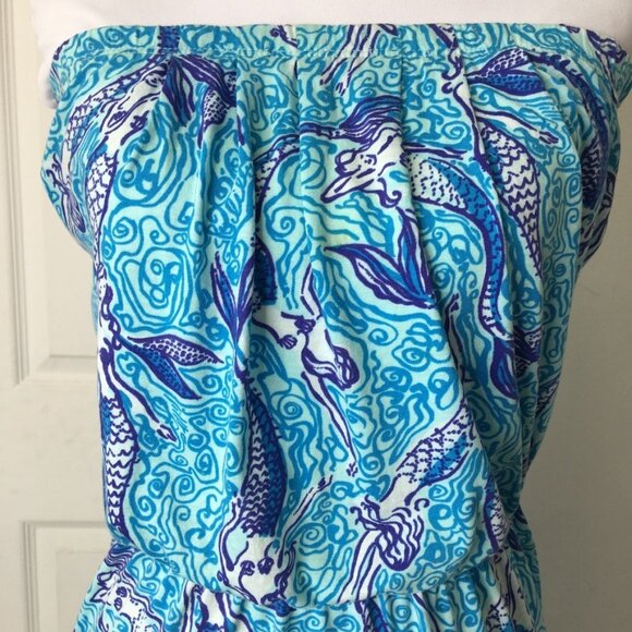 Lilly Pulitzer 70671 Marlisa Nice Tail Mermaid Maxi Dress Strapless Size XS - Picture 3 of 16